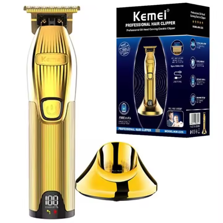 Kemei-cortadora de pelo profesional i32S para hombre, recortadora de barba eléctrica recargable, máquina de corte de pelo - 1