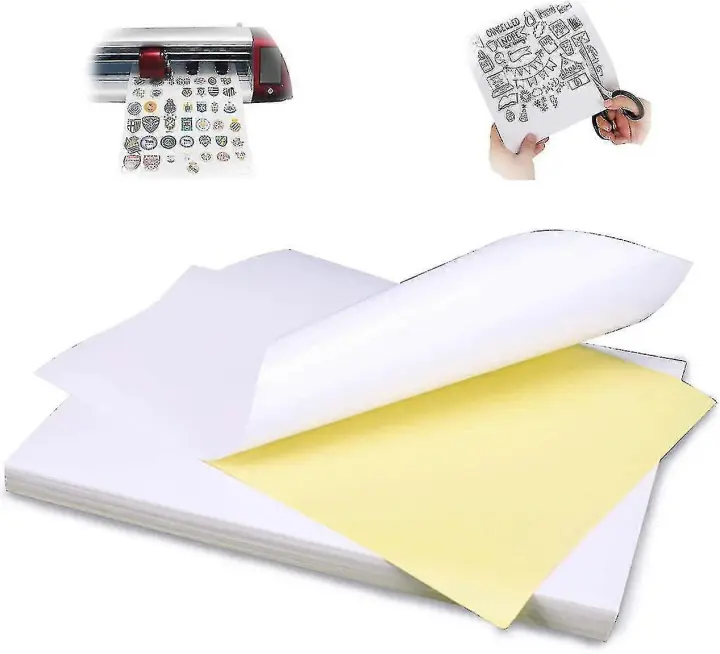 Papel de impresión de etiquetas blancas autoadhesivo mate A4 para suministros de oficina en casa - 100 hojas - 1