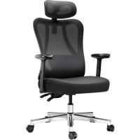 Ergonomica Escritorio, Silla Oficina Soporte Lumbar, Silla de Ordenador reclinable de ángulo Grande, Respaldo de , Negra - details 0