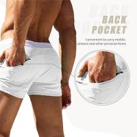 Bañador Corto para Hombre, Secado Rápido Corriendo Pantalones, Bañadores de Surf Natación Playa, con Bolsillo y Cordón - details 4