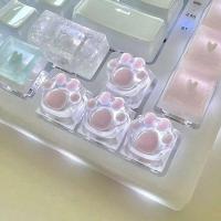 Teclado técnico, tecla de resina, almohadilla con patas de gato, retroiluminación transparente, RGB, WASD, flecha, tecla ESC, dibujos animados, OEM, XDA, perfil de cereza, interruptor Mx - details 0
