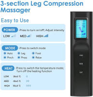Masajeador de piernas con presión de aire para relajación muscular y drenaje líquido 360 °   Promueve la circulación sanguínea - details 23