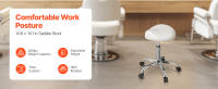 SucceBuy Taburete de Silla con Ruedas, Ergonómico y Ajustable, Cuero PU Engrosado, para Salón, Spa, Clínica - details 0