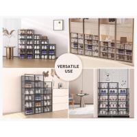 Cajas de almacenamiento de zapatos extragrandes, de plástico transparente, apilables, paquete de 12, zapatero y sustituto, contenedores de tenis, contenedores organizadores de almacenamiento de - details 7