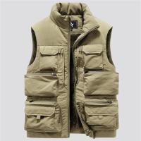 Chaleco Cargo para Hombre Abrigo Táctico de Lana Gruesa sin Mangas, Traje de Trabajo con Bolsillos, 6XL, Novedad 2025 - details 9