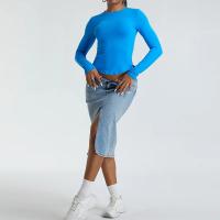 Camiseta de Yoga de Nylon Transpirable y Secado Rápido Top de Gimnasio para Mujeres con Estilo Delgado y Adelgazante Ideal para Primavera/Verano - details 5