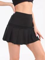 Falda deportiva para mujer, Falda corta negra de alta elasticidad con bolsillo, Falda plisada, pantalones, Tenis, correr, Fitness, 1 ud. - details 1