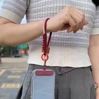 Funda de Teléfono Tejida a Color de Colisión Universal Colgante de Mano Corto con Cinturón Versátil - details 9