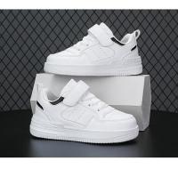 Zapatillas Blancas Nuevas 2025 Zapatos Deportivos para Niños Pequeños Estilo Universitario Velcro - details 6