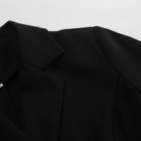 Traje negro elegante estilo maduro vestido acampanado moda mujer Otoño Invierno nueva colección - details 16