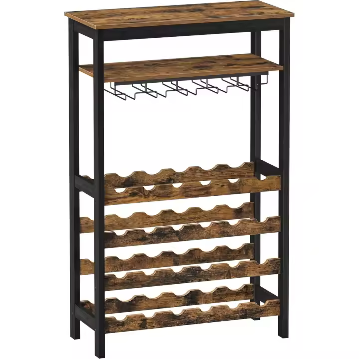 Estantería de Vino de 24 Botellas con Soporte de Vidrio 66 x 30 x 100 cm - 1
