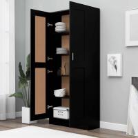 Armario de Libros Estante Estantería Soporte Almacenamiento Muebles Decoración Gabinete Oficina Estudio Contrachapada Negro 82,5x30,5x185,5 cm - details 3