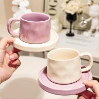 300ML Ceramic Coffee Mug with Saucer Breakfast Milk Mug Home Office Water Cup Latte Coffee Cup Afternoon teacup Birthday Gifts - details 2