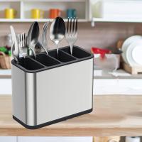 1 soporte para utensilios de acero inoxidable, resistente a la oxidación, duradero con compartimentos independientes para tenedores, cuchillos, cucharas y palillos, organizador moderno de utensilios de cocina, artículo de regalo ideal, soporte para utensi - details 3
