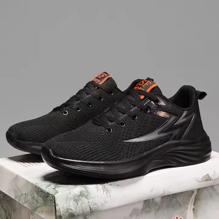 Nuevos zapatos para hombre con malla transpirable tejida con mosca, suela suave, zapatos deportivos informales y versátiles resistentes al desgaste, zapatos de moda - 1