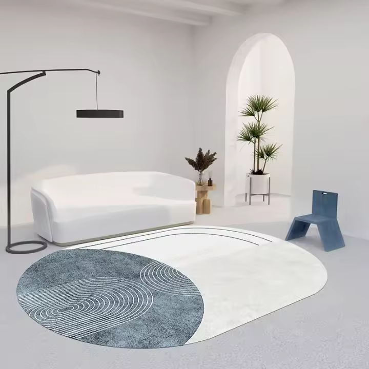 Alfombras ovaladas para sala de estar, diseño de Arte Moderno, área grande, nórdico, minimalista, abstracto, alfombras decorativas para dormitorio, alfombrilla antideslizante - 1
