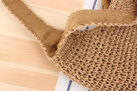 Bolso de playa de un solo hombro de la serie Grass Forest, tejido a mano, informal, de gran capacidad - details 6