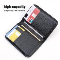 Cartera portátil de cuero sintético para hombre, billetera pequeña, suave, Superfina, Mini tarjetero - details 5