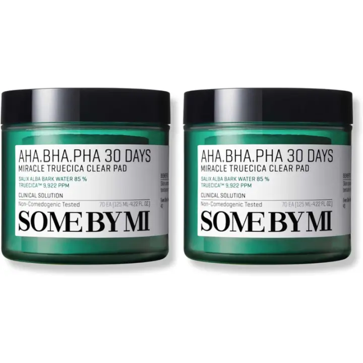 SOME BY MI AHA BHA PHA 30 días Miracle Truecica Clear Pad 70 almohadillas de tóner de centella exfoliantes suaves calmantes y puntos negros diarios - 1