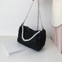Bolso de mano de gran capacidad con diamantes de imitación, bolso de hombro con cadena de perlas, pequeño bolso cuadrado, bolso de almohada, bolso de cosméticos, bolso de hombro para mujer, fiesta - details 6