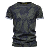 Novedad de verano, camiseta estampada, camisa de fondo para hombre con cuello redondo a la moda, top informal para hombre - details 11