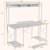 Mesa de Juego Ergonómica Estante de Almacenamiento con Soporte 120x60cm Marrón - details 11