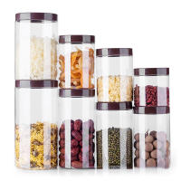 Frascos de almacenamiento de alimentos con tapa de café, latas selladas transparentes para galletas y dulces, tanque de grano de plástico vacío, contenedor de cocina transparente, 10 piezas - details 1
