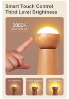 2025 New Rechargeable Desk Lamp Study Creative Touch Adjustable Solid Wood Voice Control Lamp Voice Control LED Sensor Living Room Smart Induction Desk Lamp - details 4