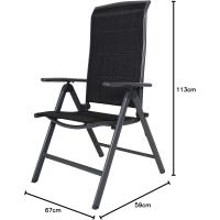 Silla plegable de aluminio Korfu, 67 x 59 x 113 cm, Carbón - details 21