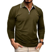 2025 Otoño Invierno Nueva Camiseta de Manga Larga con Cuello en V Polo para Hombre Top - details 0