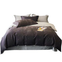 Svetanya Juego de Ropa de Cama con Diseño Floral Pastoral en Amarillo y Morado Tamaño Queen y King Algodón Egipcio Ajustable - details 21