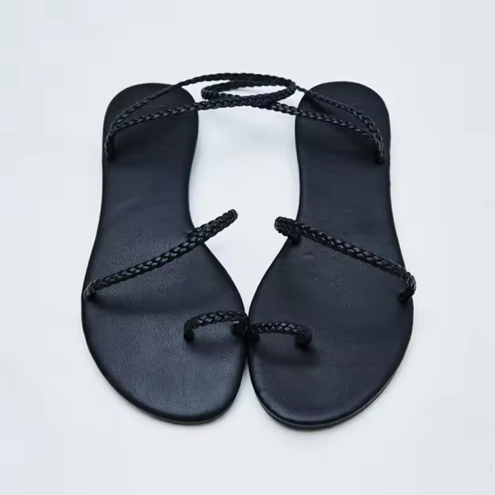 Sandalias de mujer 2025 nuevas sandalias de mujer de cabeza redonda, sandalias planas versátiles de moda para mujer - 1