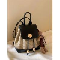 Mochila pequeña de gama alta de nicho versátil informal de estilo coreano para salir a principios de otoño Nuevo bolso de hombro doble de cuero de terciopelo Melard Deer - details 0
