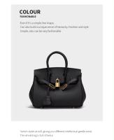 Bolso de hombro de cuero para mujer, bolso Kelly, Lychee Platinum, versátil, regalo para niñas, accesorios para atuendo, moda - details 25