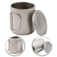 Taza de té y café cubiertas con agua de titanio de doble pared para exteriores, villa para acampar al aire libre - details 16
