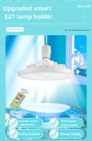 Ventilador de luz LED 2 en 1, lámpara de tres velocidades, cuenta E27, tornillo, Control remoto, Control de pared, dormitorio - details 4