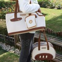 Mochila transportadora portátil para perros y gatos pequeños, diseño con forma de tostada con función de salida de cabeza, Material de poliéster con cremallera - details 0