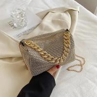 Bolso tipo cubo con diamantes de imitación de versión completa, bolso con bola de cadena brillante, mini bolso cruzado para mujer - details 19