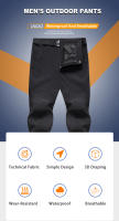 Pantalones de senderismo para hombre, pantalón de carga de secado rápido, impermeable, elasticidad, S1508A - details 1