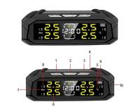 E-ACE 8 Bar TPMS sensores solares de neumáticos de coche botones de pantalla táctil Monitor de presión sistema de alarma herramientas automotrices - details 12