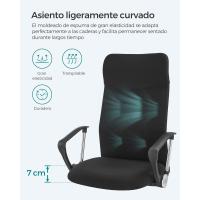 Silla ergonómica para Sala de Reuniones, Asiento Giratorio, Asiento Acolchado, Regulable en Altura e inclinable, Capacidad de Carga 120 kg, Negro - details 5