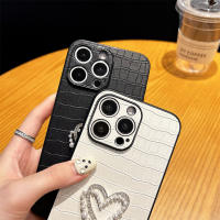 Funda de Teléfono de Cuero con Patrón de Corazón Diseño de Lujo para iPhone 15ProMax/15Pro/14/14Pro/13 Accesorios de Electrónica - details 0