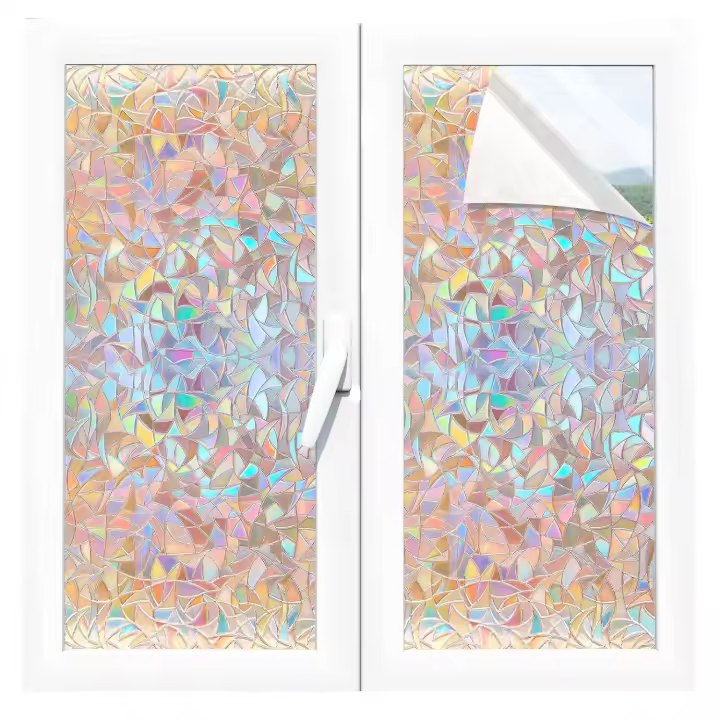 Vinilos para Ventanas Privacidad con Efecto Arcoiris, 44,5x220cm - 1
