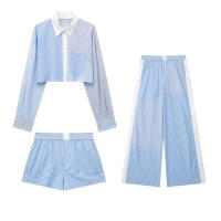 Camisa elegante de popelina de manga larga para mujer en otoño con pantalones rectos decorativos, ropa de dormir, nueva llegada, transfronteriza - details 1