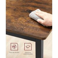 Mesa de Comedor, Mesa de Cocina, 70 x 110 x 77 cm, Mesa de Comedor para 4 Personas, Escritorio de Salón, para Comedor, Cocina, Industrial, Marrón Rústico y Negro Mate KDT081B01 - details 5