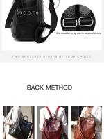 Mochila Vertical de Pu para mujer, bolso cruzado de viaje de gran capacidad, tendencia informal - details 5
