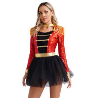 Vestido con tutú para mujer, uniforme con borlas, disfraz de baile, Halloween, Navidad, carnaval, fiesta temática, maestro de circo - details 3