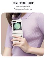 Funda de cuero oficial de lujo para Samsung Galaxy Z Flip 5, Protector de pantalla de vidrio, bolígrafo táctil - details 4