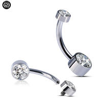 Barra de ombligo de circón de titanio g23, 14g, piercing interno roscado, anillos para el ombligo, joyería para el cuerpo, anillos para el ombligo, 1 ud. - details 6