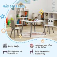 Mesa Infantil de 3 Piezas con 2 Sillas Juego de Muebles para Actividades para Niños de 3 a 8 Años para Dormitorio Sala de Juegos Verde y Blanco - details 23